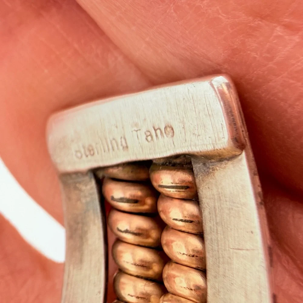 Navajo sterling Tahe cuff with 12k gold fill